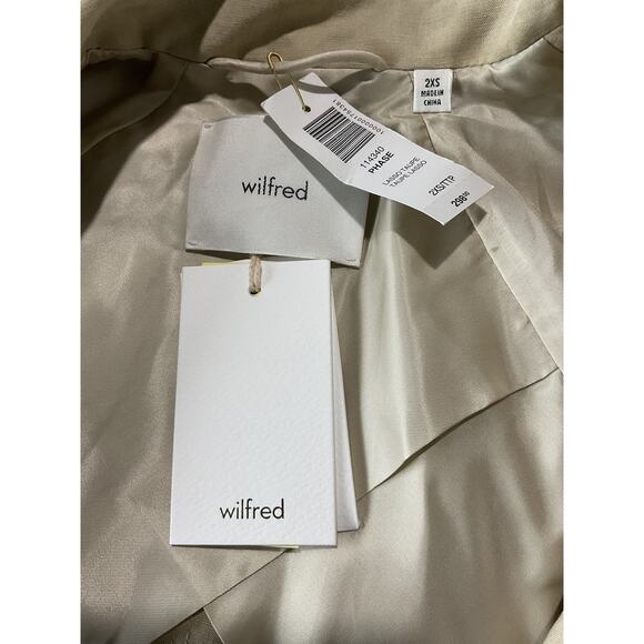 Wilfred 'Phase' Tan Linen Trench Coat Size 2XS NWT - Picture 5 of 6